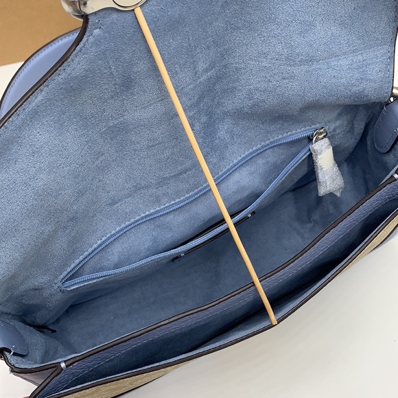 COACH Georgie Shoulder Bag In Signature Canvas 
Silver/Light Khaki/Marble Blue - Picture 12 of 16